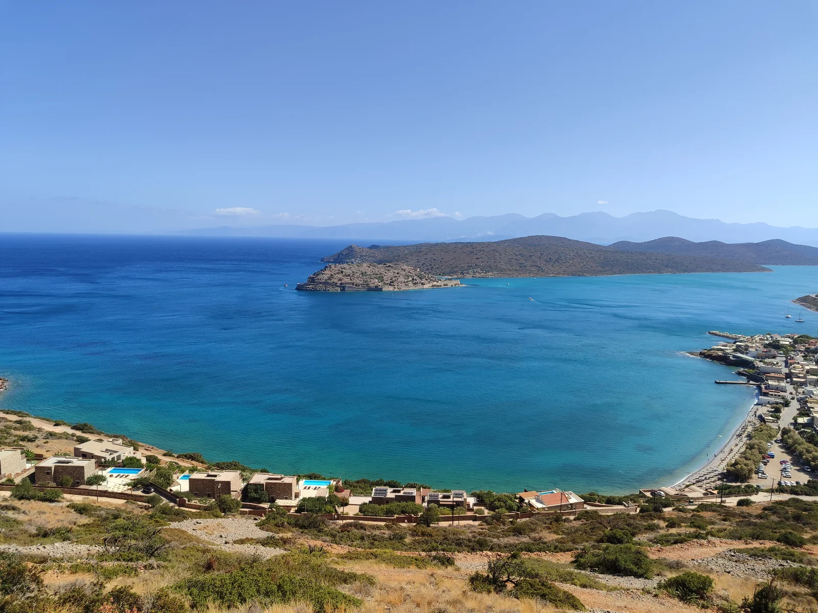 View across the coast between Plaka and Spinalonga.
