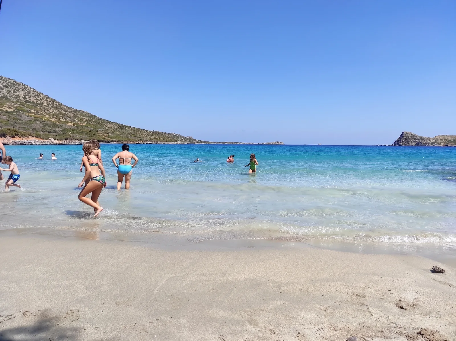 Kolokytha beach in its natural, unorganised setting on the peninsula near Elounda.