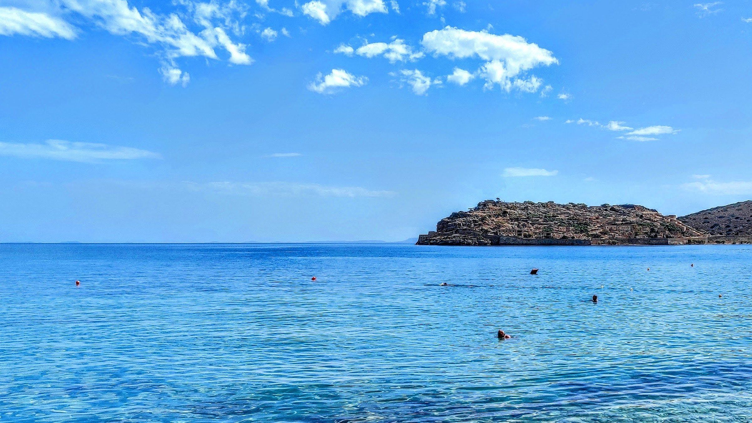View from the hillside properties above Elounda