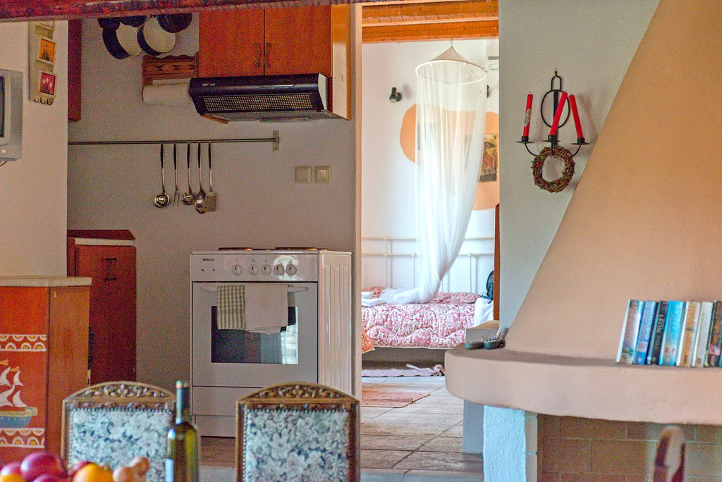 Almond Tree Villa upper living area with mini kitchen