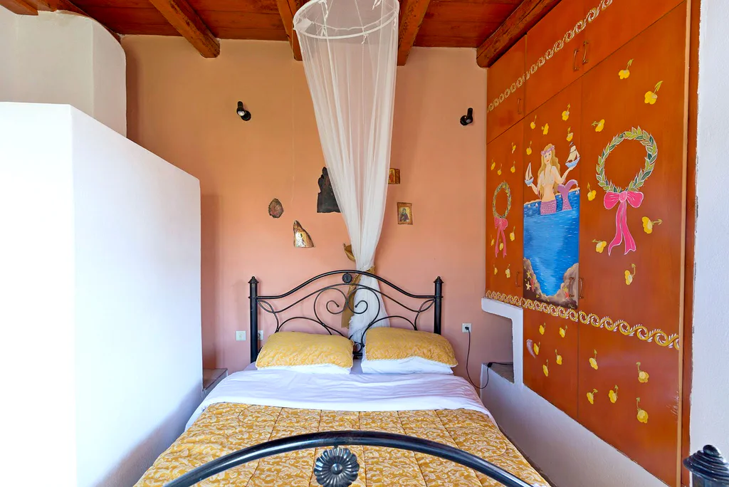 Almond Tree Villa upper double bedroom with Cretan Sea view